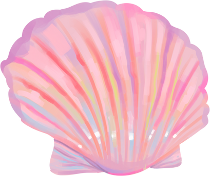 Dreamy Soft Painterly Holographic Seashell